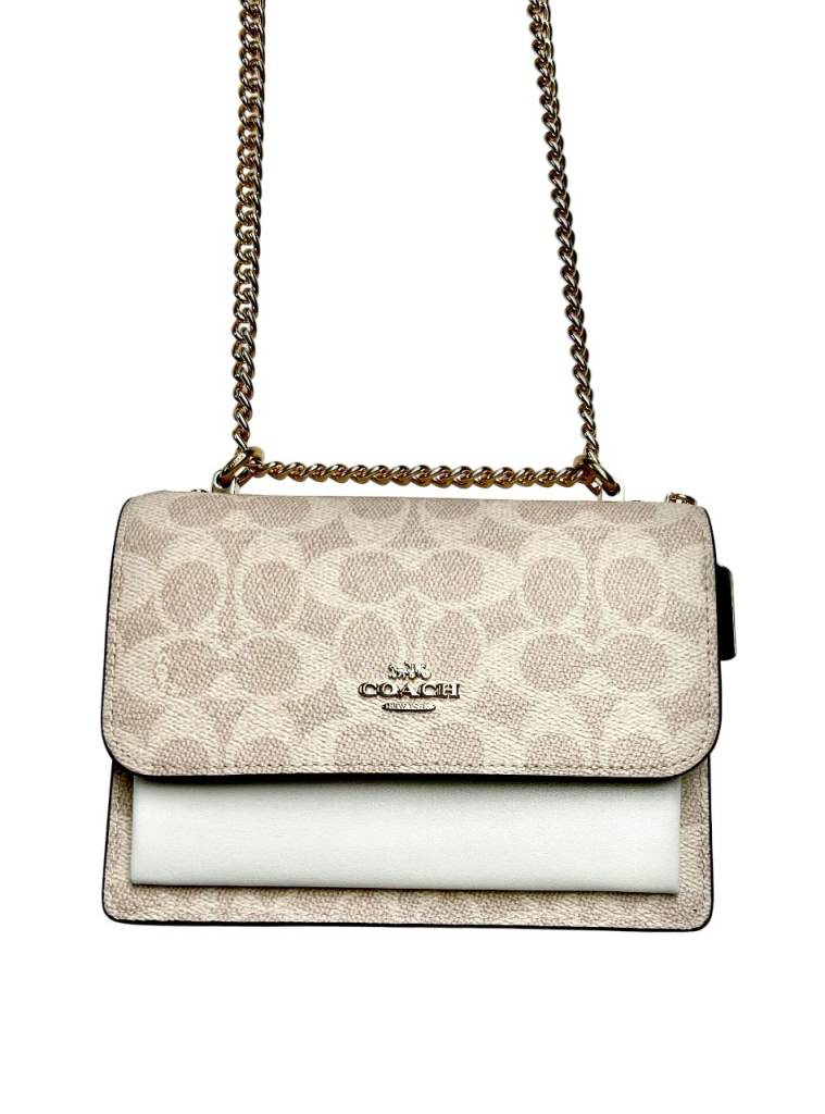Coach Mini Klare Signature Canvas Crossbody Bag with Chain Strap - New With Tags