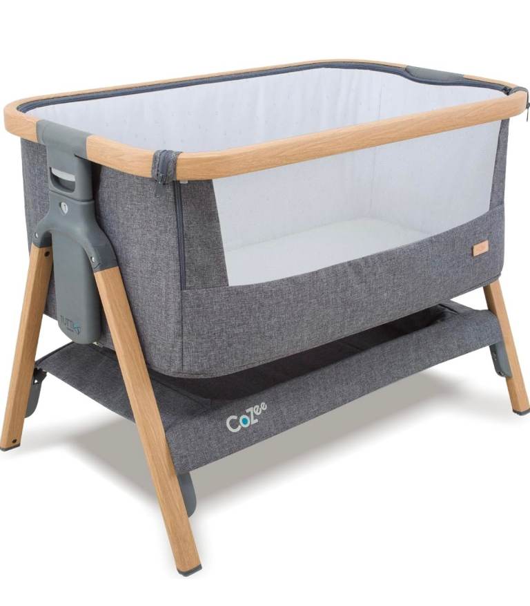 Tutti Bambini CoZee Bedside Crib - Grey - NEW