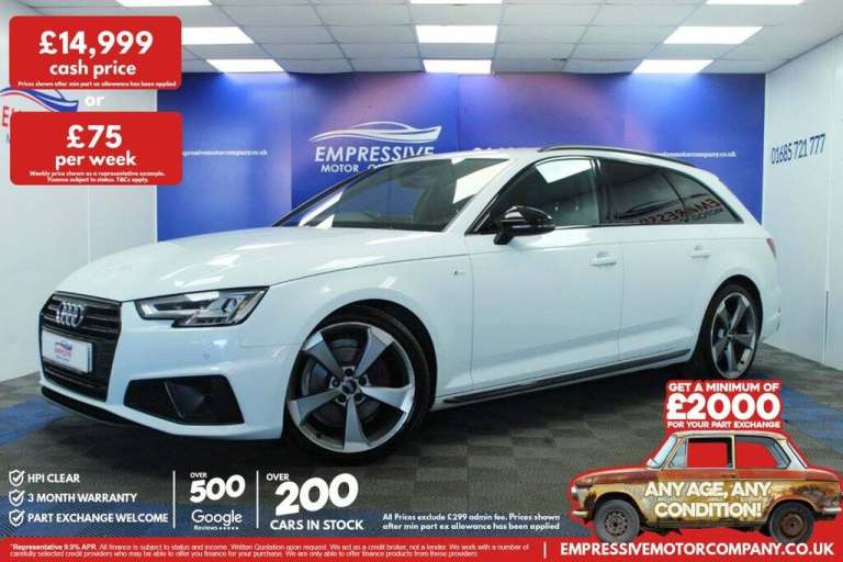 2019 69 AUDI A4 AVANT 2.0 TFSI 35 BLACK EDITION ESTATE 5DR PETROL S TRONIC EURO