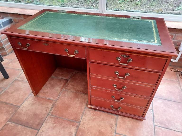 Leather top reproduction writing desk