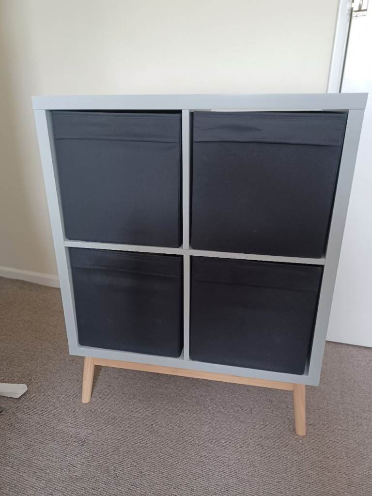 2 Grey Storage Unit with Four Fabric Boxes brand new one boxed one just made up. for Photo