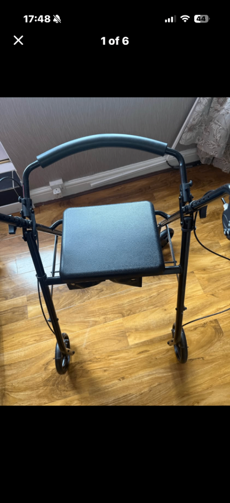 Black Mobility Walker with Seat – Good Condition