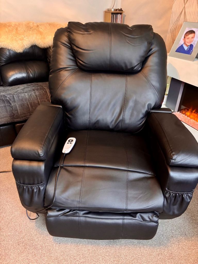 Black Rise + Recline Chair, Remote Control,
