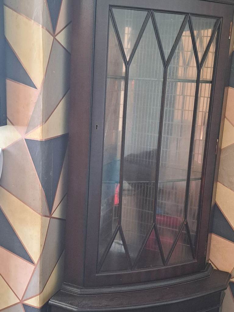 Vintage Wooden Display Cabinet with Glass Door – Good Condition