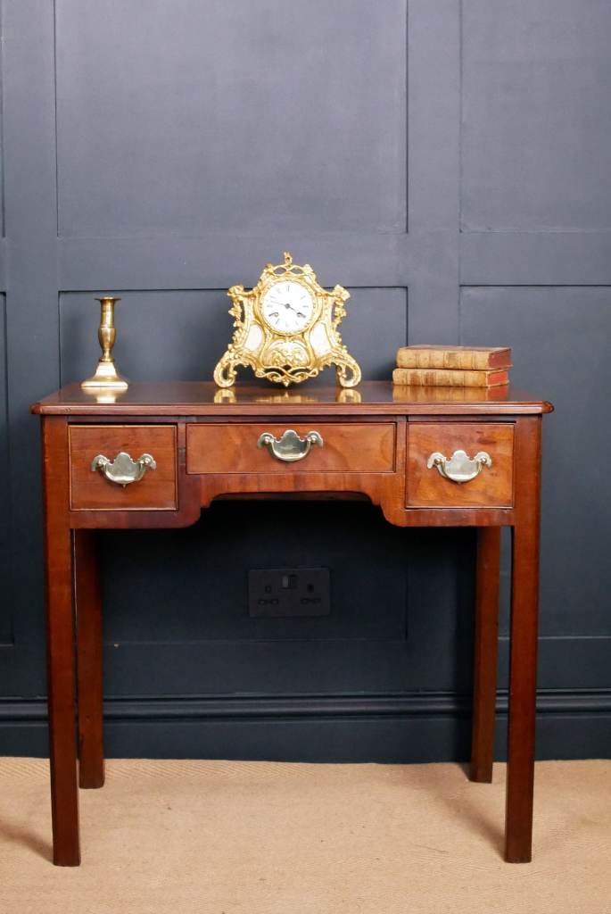 Antique Vintage George III Mahogany Lowboy Georgian Side Console Hall Table Desk