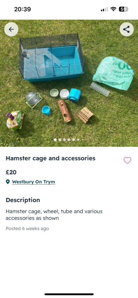 Hamster cage & accessories 