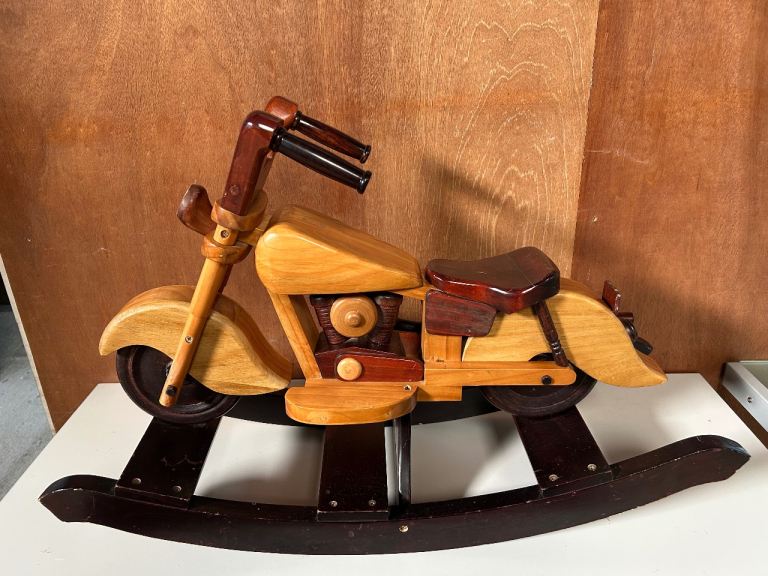 Kids Wooden Rocking Harley Motorcycle 
