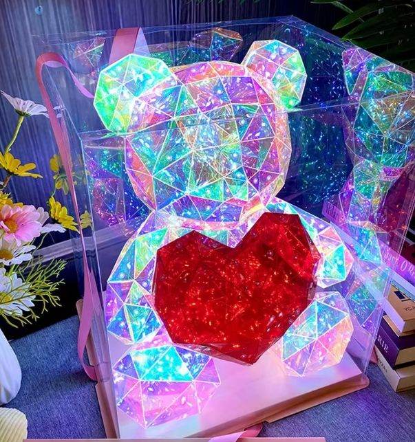 large 30cm heart bear decorative light in special gift box