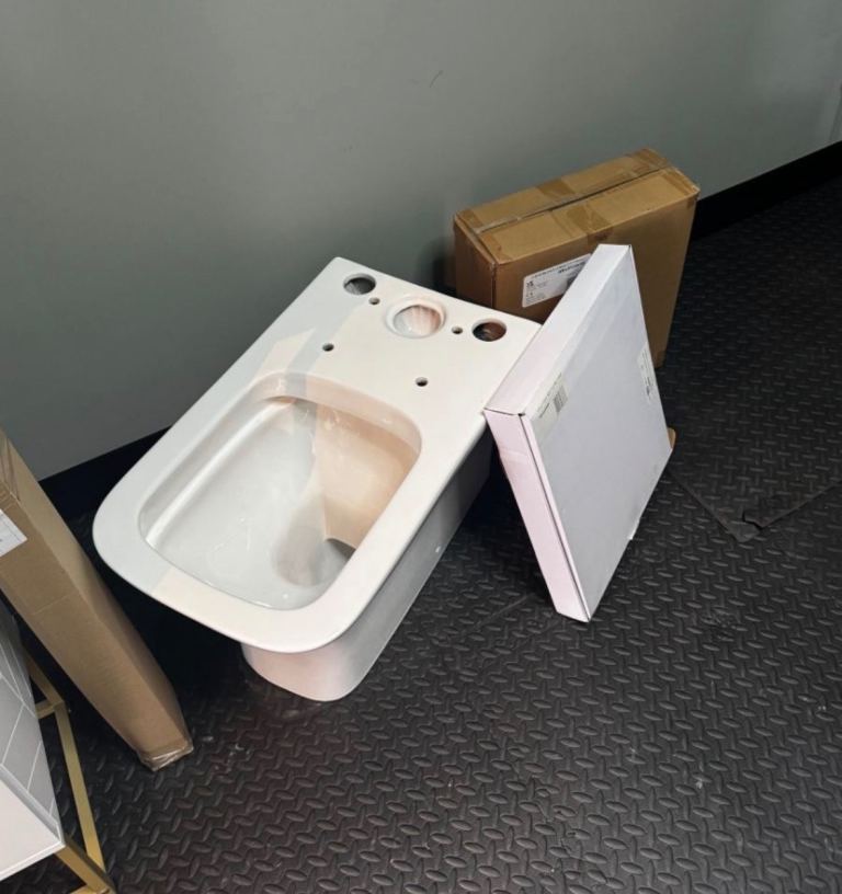 New White Ceramic Toilet with Soft Close Seat and Cistern