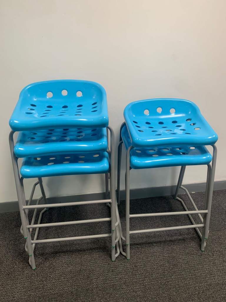 Blue Hille Pepperpot plastic stackable stools (6 available) £30'each