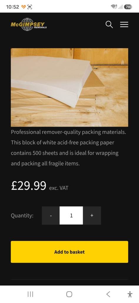 New Packing Paper - Useful if Moving House