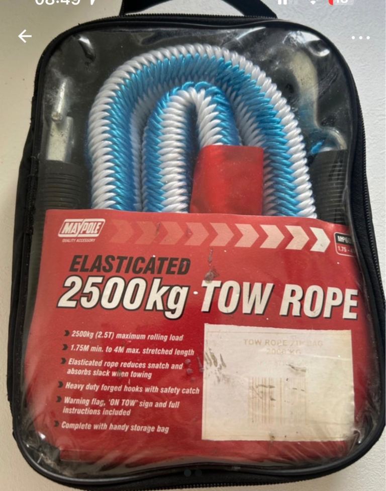 Elasticated 2500kg car tow rope