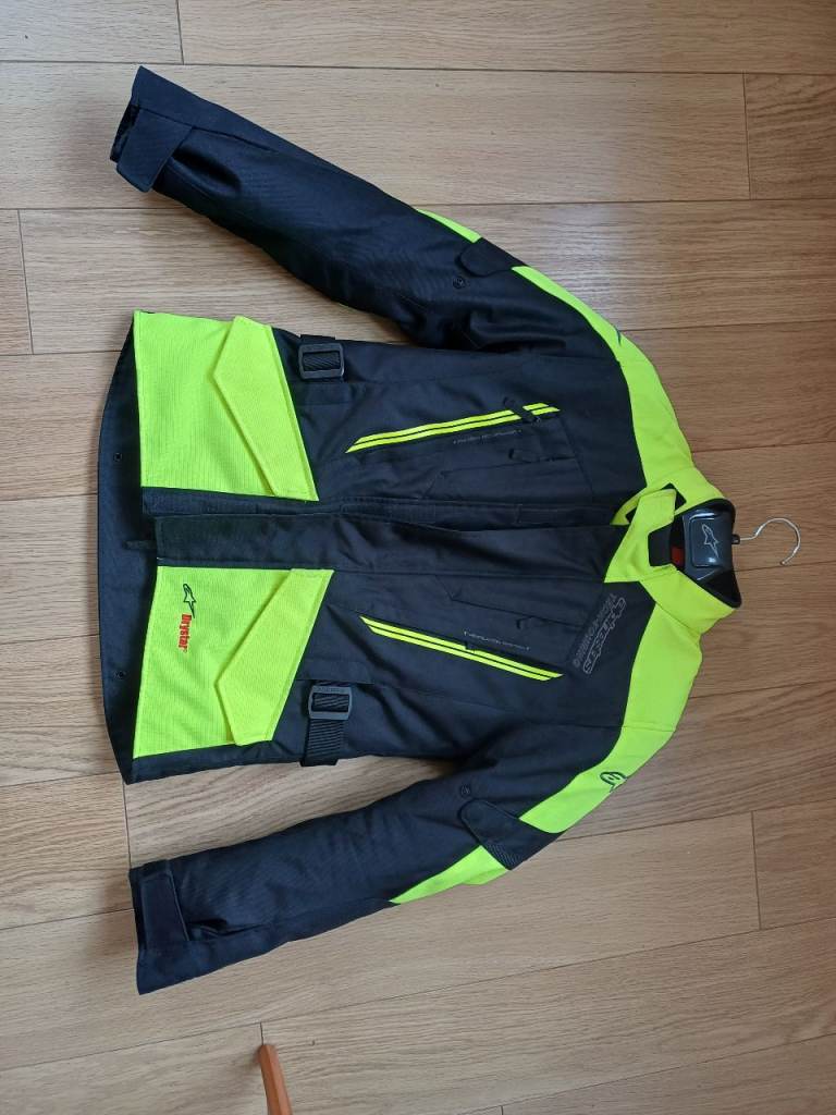 Size S , Alpinestars Volcano Drystar Jacket Black Yellow Motorcycle Scooter , waterproof 