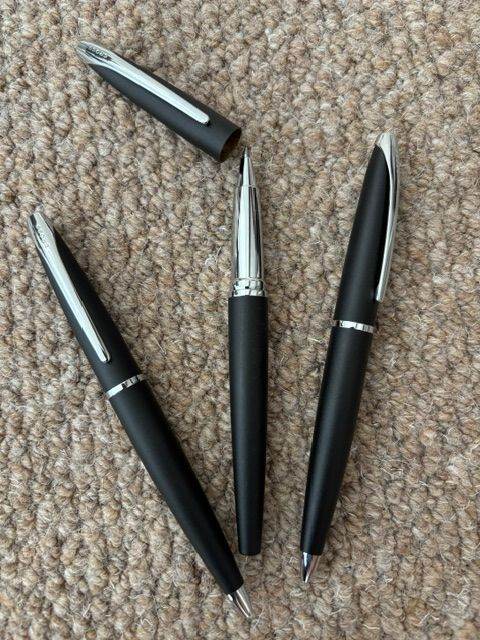 Set of 3 Black and Silver "Cross ATX" Pens x2 and Pencil x1 - New
