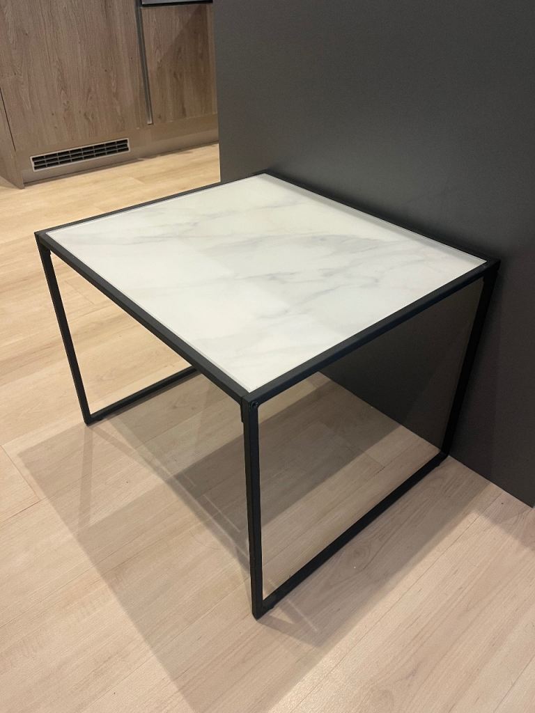 Side Table with Marble Effect Top