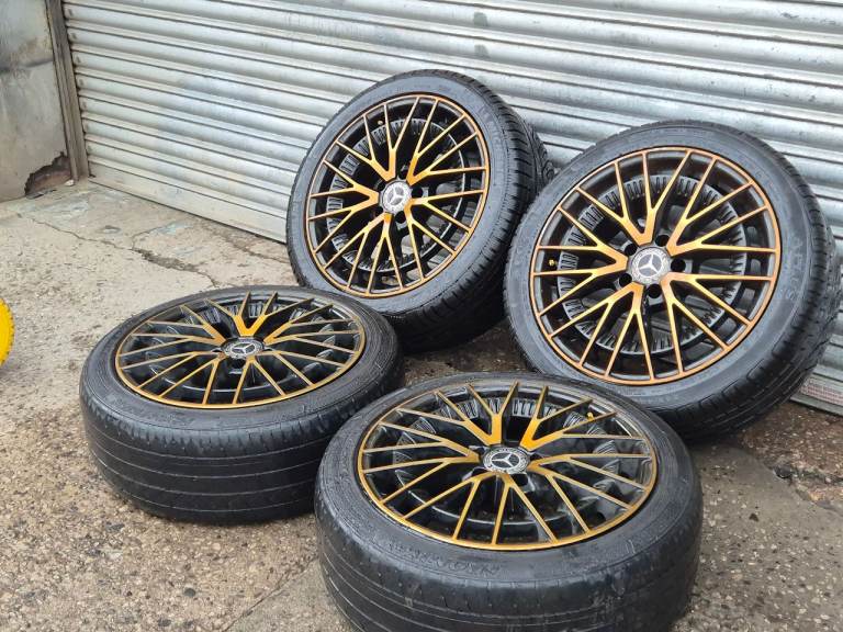 🌟Mercedes 18 inch alloy wheels 5x112 with TYRES A B C E CLASS GOLF PASSAT CADDY AUDI SKODA 