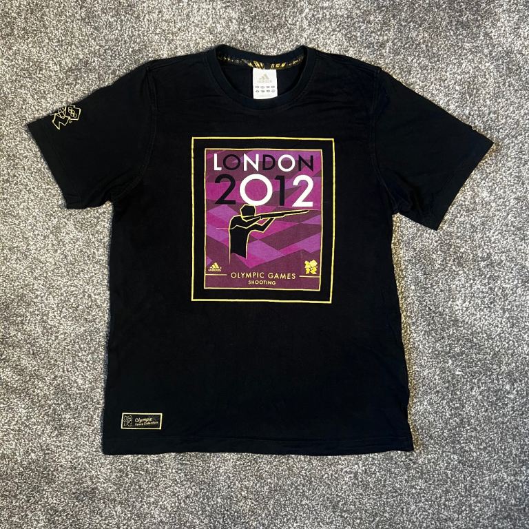 Vintage Adidas London 2012 Olympic Games Shooting T-Shirt Official Olympic Venue Collection piece.