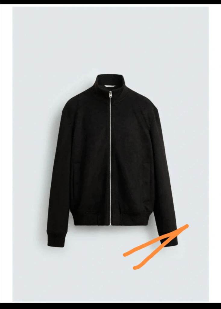 Zara  faux suede jacket   high neck elasticated  size Small for man  brand new 