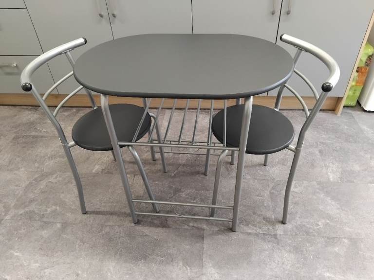Black & Silver Compact Dining Set