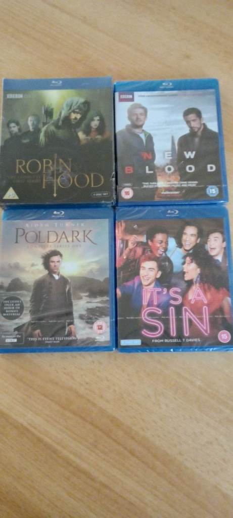 Robin Hood, Poldark, New Blood & It's A Sin. Blu ray. Brand new and sealed.