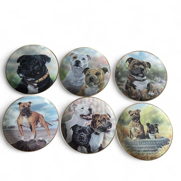 Staffordshire bull terrier wall plates 