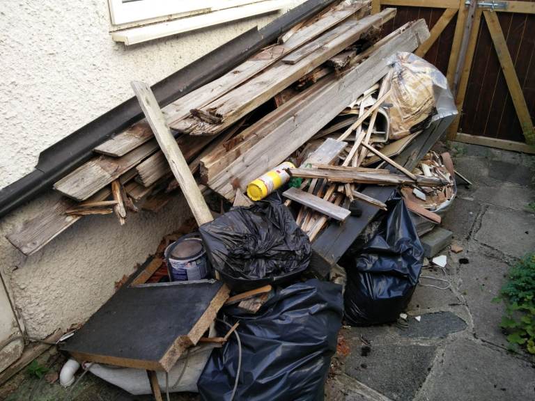 Person wanted to remove rubbish from garden, branches, shrubs, some DIY waste