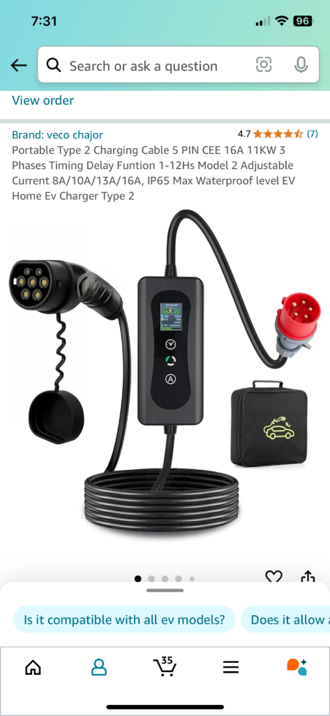 Portable car charger RRP££280 on Amazon