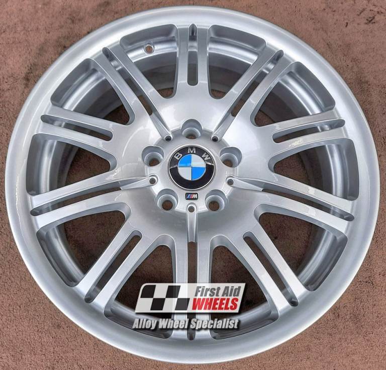 BMW E46 M3 1x 19'' GENUINE STYLE 67M BRIGHT SILVER FRONT 8J ALLOY WHEEL S109SF