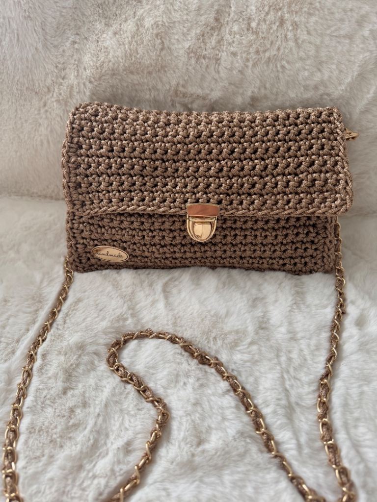 Crochet crossbody bag.