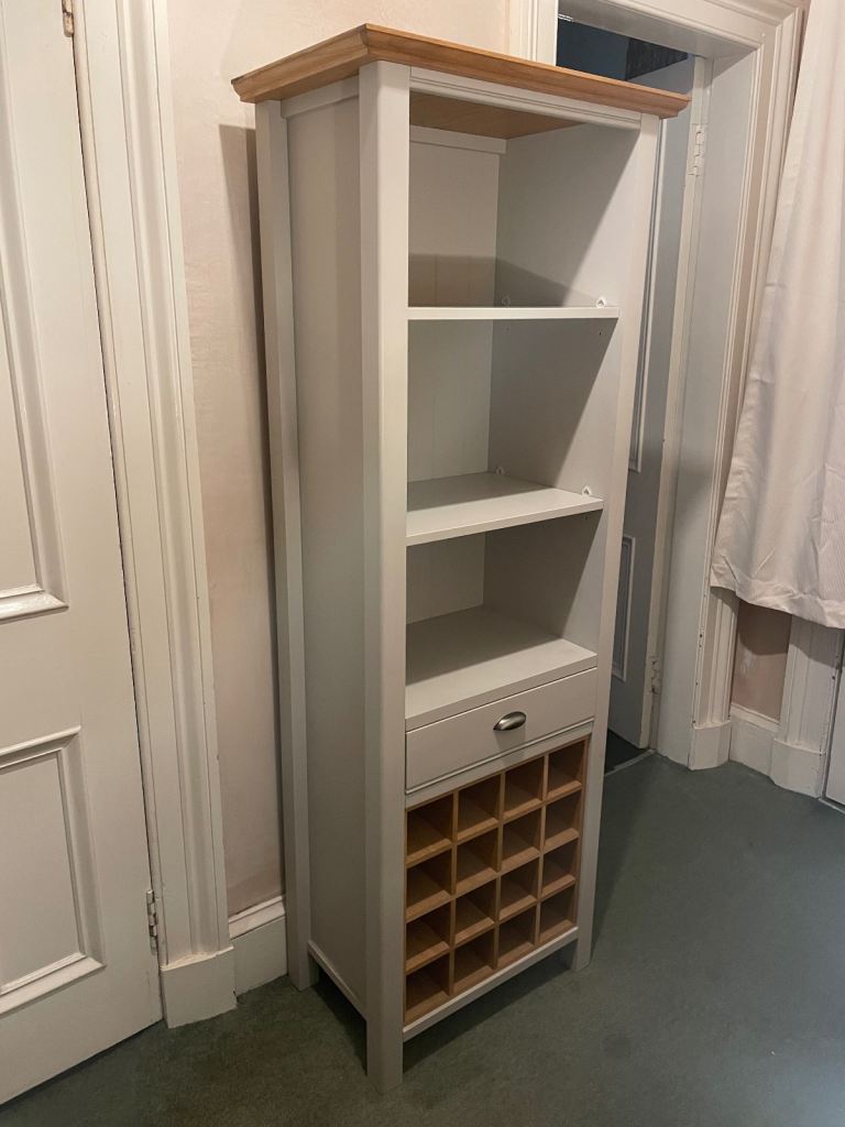 John Lewis - Oak and Pale Blue Painted Tall Bookcase.