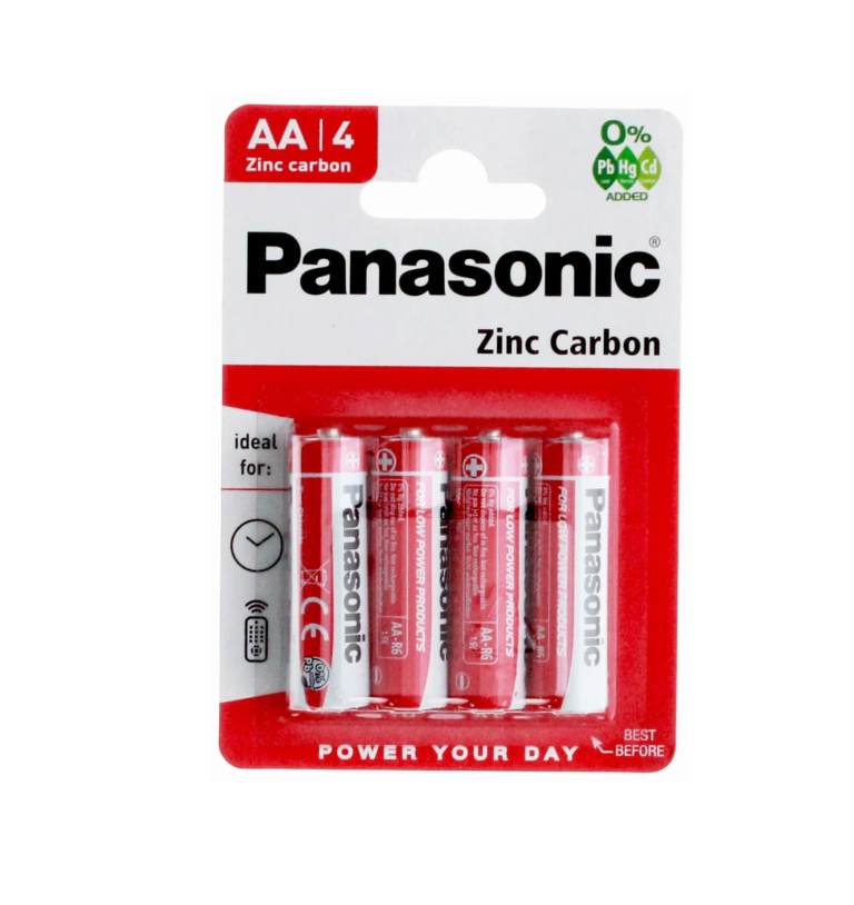 Panasonic AA Zinc Batteries 4-Pack – Long-Lasting Power for Devices 