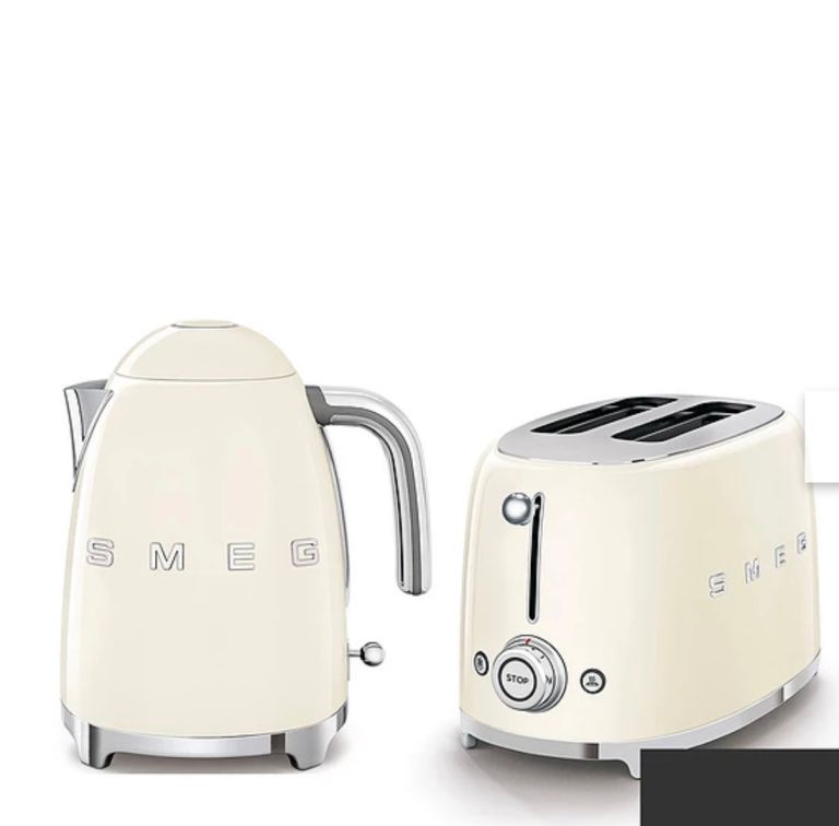 Smeg 50's Style Kettle and 2 Slice Toaster Set - Cream, Brand New