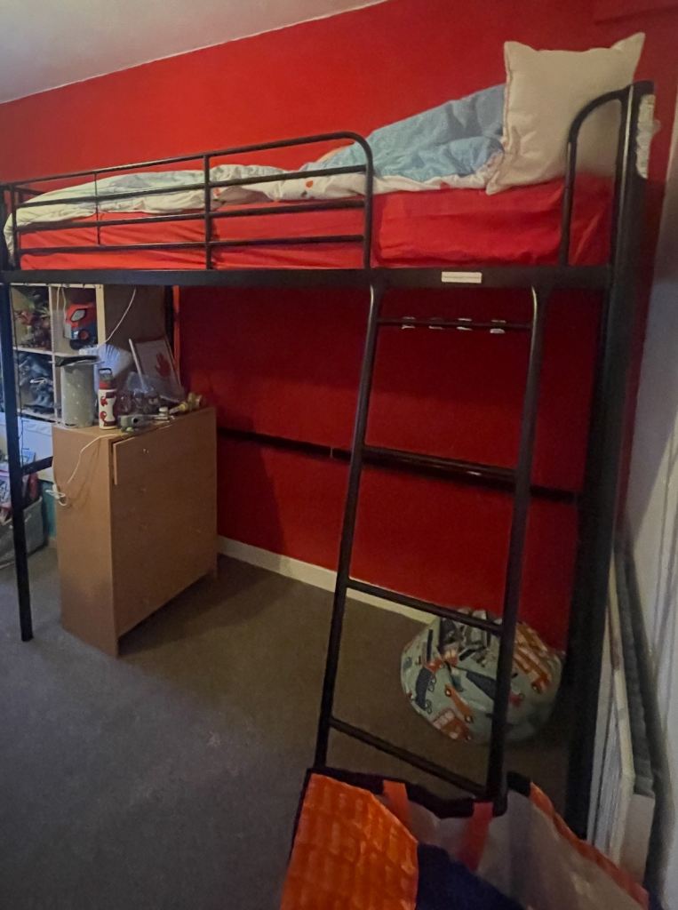 Metal high sleeper bed frame