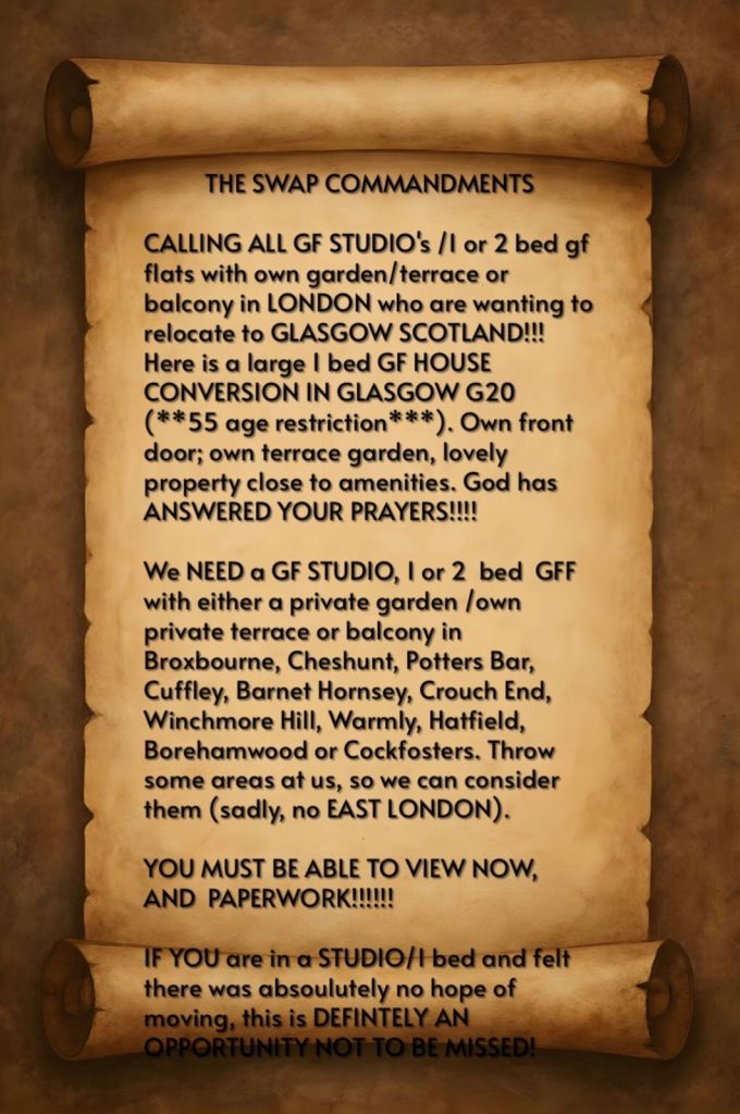 HOMESWAP ONLY! Glasgow Scotland wanting… see advert