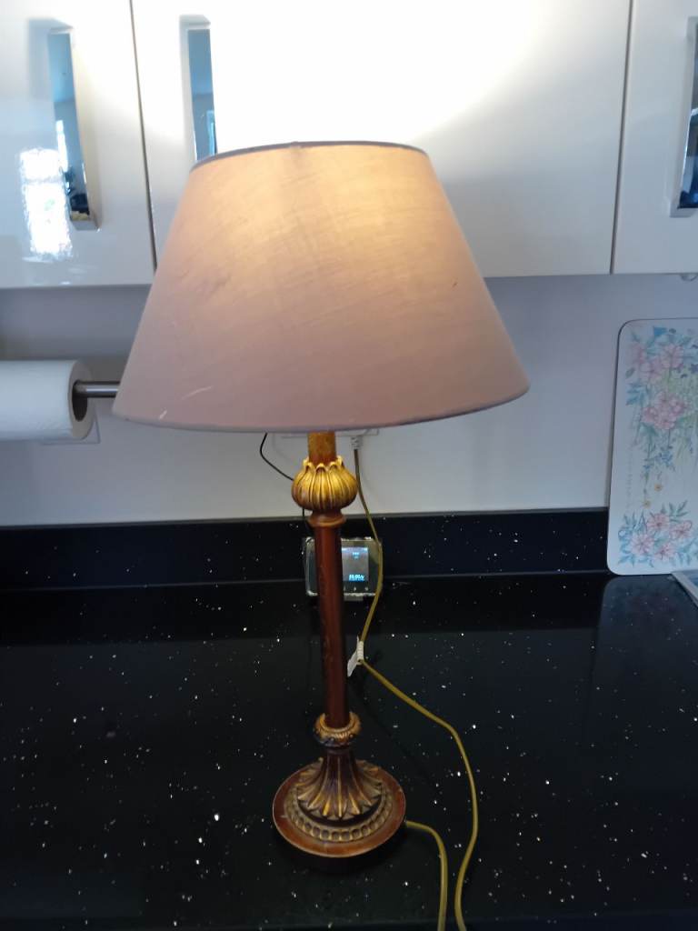 Traditional Style Table Lamp with Fabric Shade