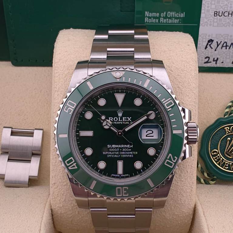 Rolex Submariner Date 116610LV “Hulk” – 2019, Full Set, Excellent Condition