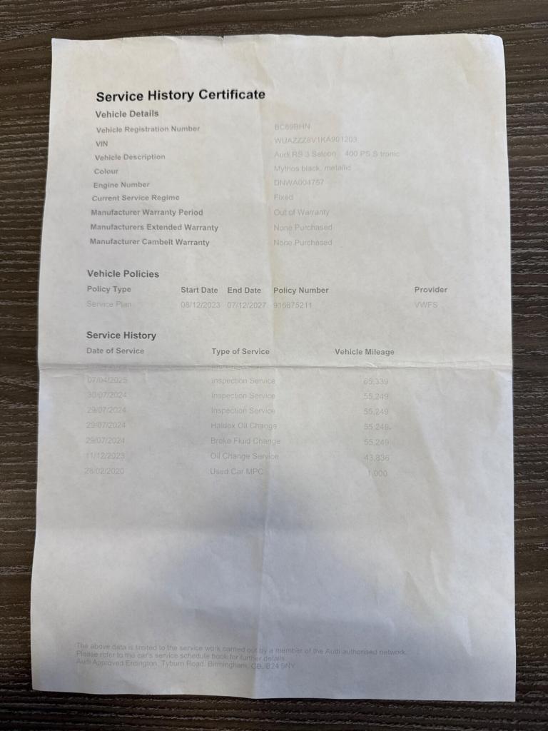 2020 Audi RS3 RS 3 TFSI 400 Quattro 4dr S Tronic SALOON PETROL Automatic