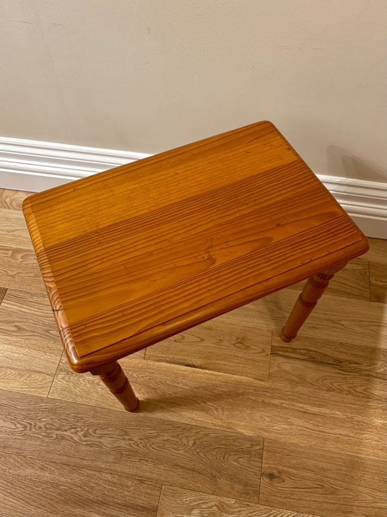 Solid Pine Side Table with Turned Legs