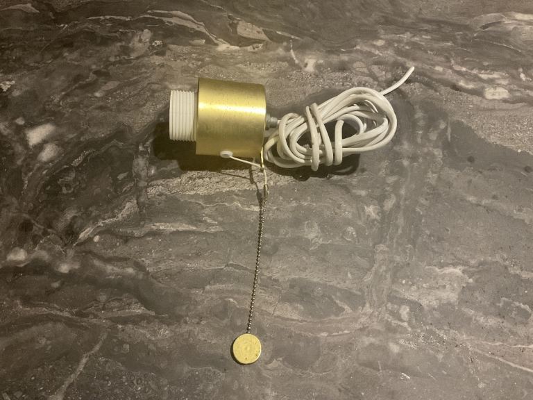 Lamp Switch Gold Effect Pull Cord Light Wired  Lamp Making Reclaimed Parts