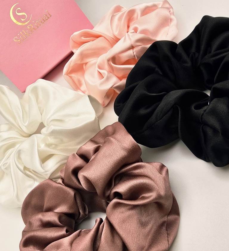 Silk Scrunchies 100 percent Silk Gift Box Set SilkRitual