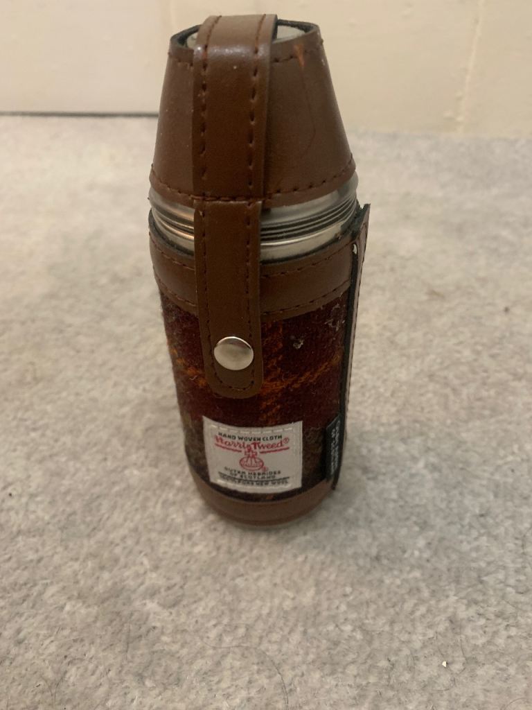 Harris Tweed Flask with Leather Casing