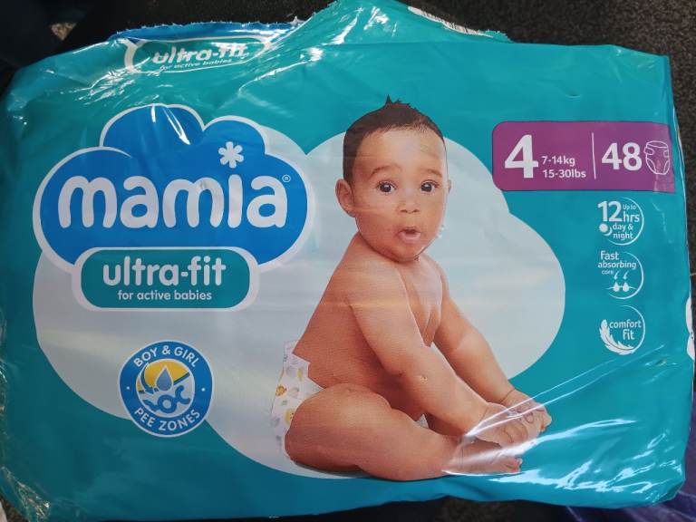 Mamia Ultra-Fit Size 4 Nappies - 48 Pack, New