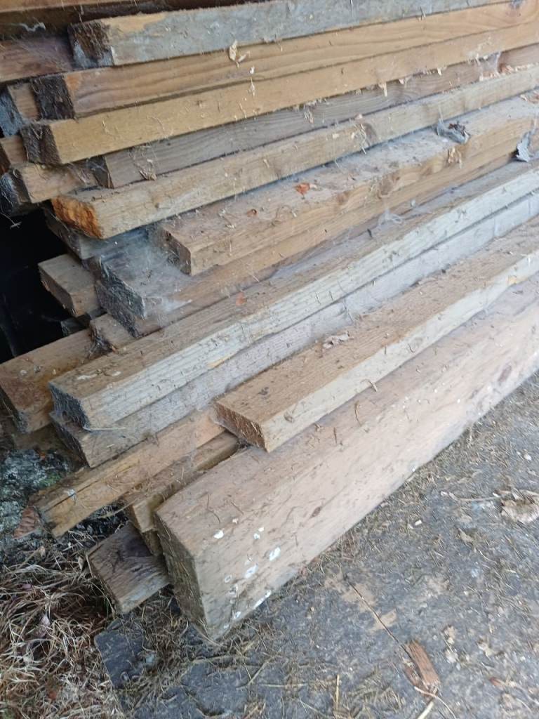 Wooden rail fencing