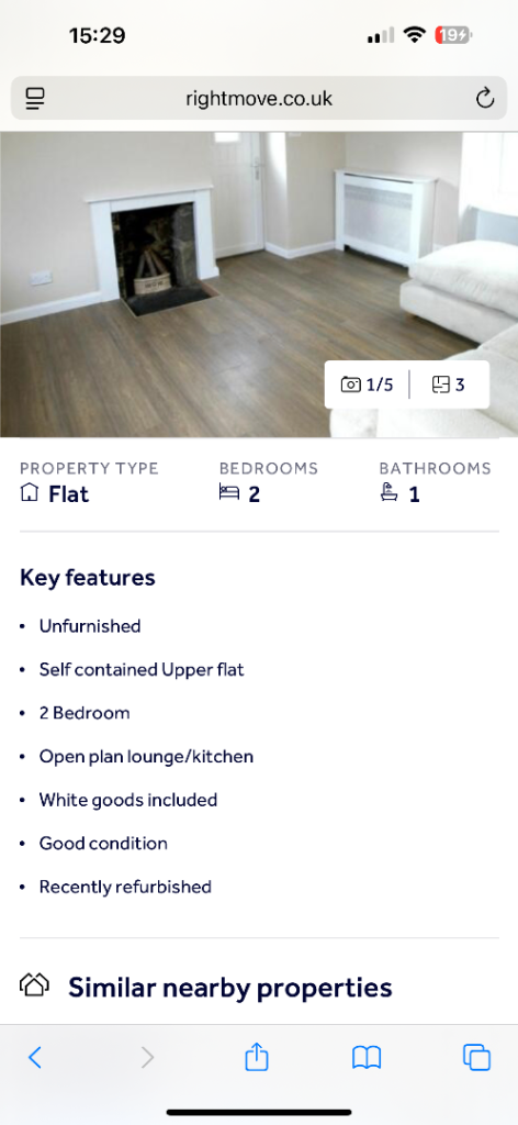 2 bedroom flat central Elgin 