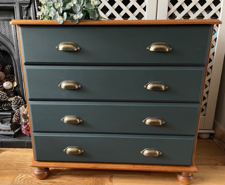 2 Lovely Green Chest of Drawers Newly Up-cycled.