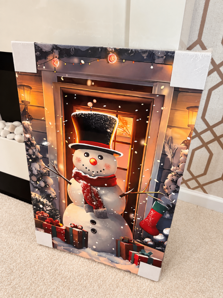 New Christmas Snowman Canvas Wall Art - 60x40cm