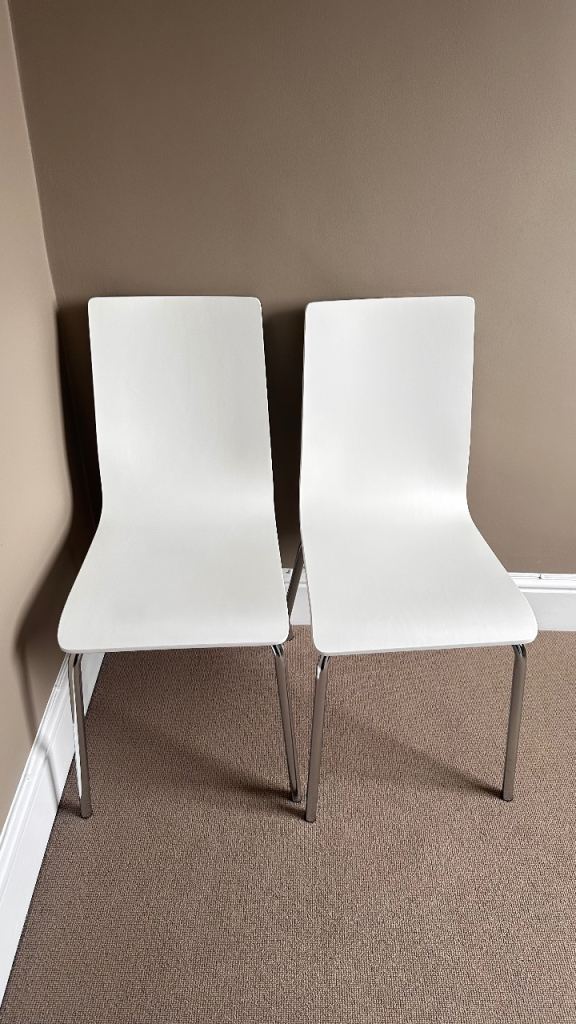 Penkridge White Dining Chair x2 (Only Used Once!)