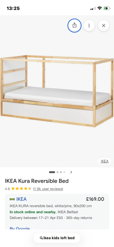 IKEA reversible single bed