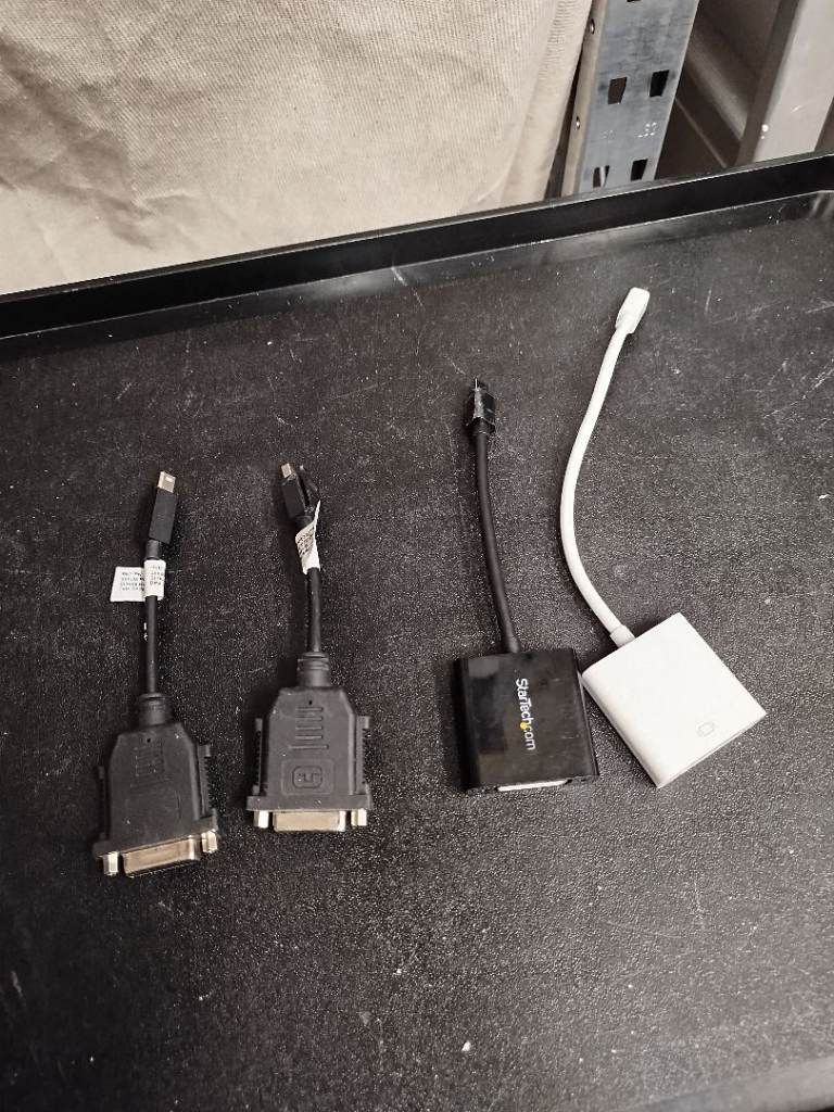 4 X  Mini DisplayPort Thunderbolt to DVI-D 24+1-Pin Female Cable Adapter USED 