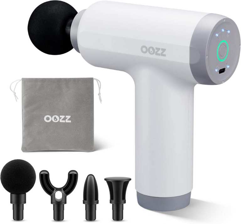 new in packaging -  Mini USB Rechargeable Massage Gun  5 Power Levels, with Storage Pouch, OZ-3602